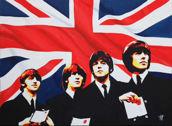 Beatles tableau à l'huile galerie venturini antibes