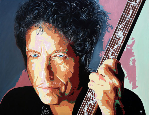 Bob Dylan tableau à l'huile galerie venturini antibes