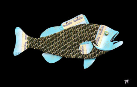 tableau recycle art poisson galerie venturini antibes