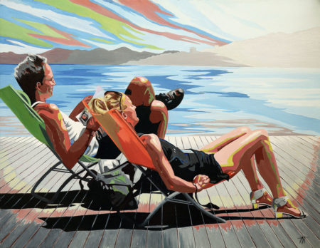 canicule, galerie venturini, iles de lerins, JJV, plage du crouton, Pop Art, transat