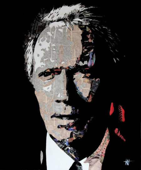 cinéma, clint eastwood, galerie venturini, newspaper'art, Résine, westernes