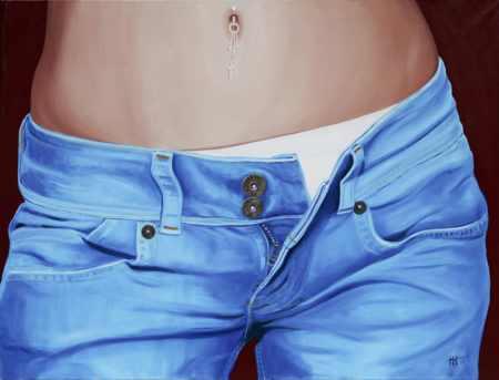bleu, Femme, galerie venturini, Jeans, JJV, piercing, ventre