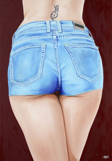 bleu, cuisses, Femme, fesses, galerie venturini, Jeans, JJV, Short