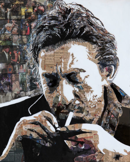 antibes, chanteur francophone, gainsbarre, gainsbourg, galerie venturini, Newspaper Art, peinture gainsbourg, people