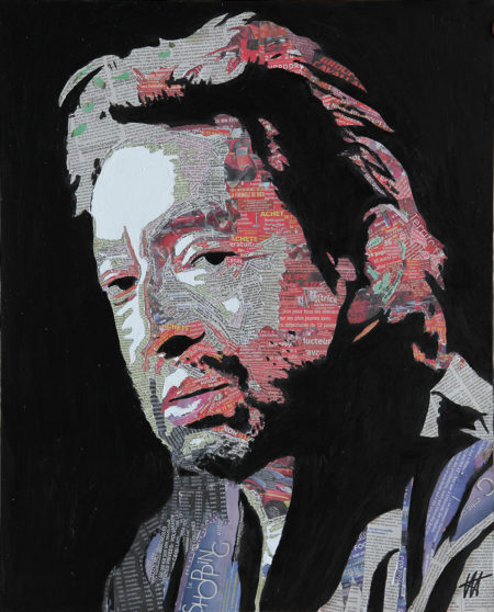antibes, chanteur francophone, gainsbarre, gainsbourg, galerie venturini, Newspaper Art, peinture gainsbourg, people