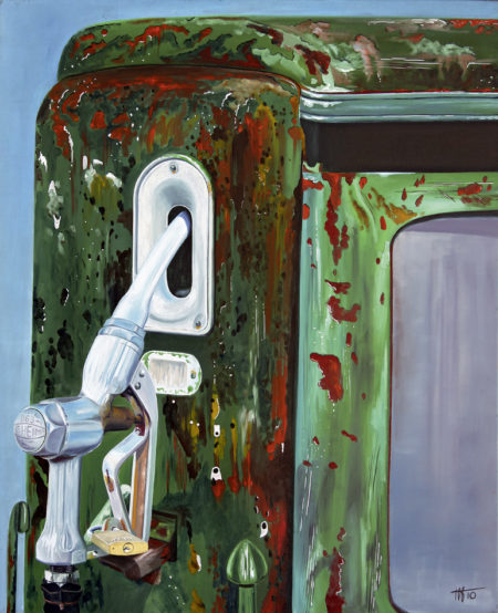 galerie venturini, Old cars, pompe à essence, vert