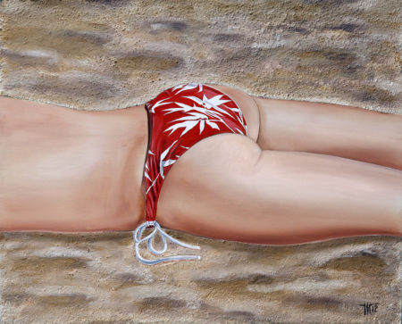 Bikini, Femme, galerie venturini, JJV, plage, sable