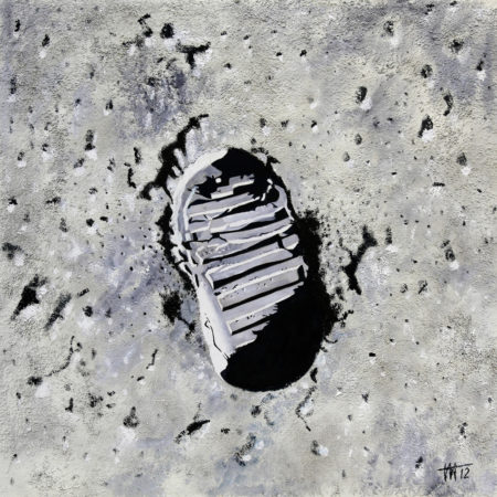 Buzz Aldrin, empreintes de pieds, galerie venturini, JJV, lune, vestigium pedis