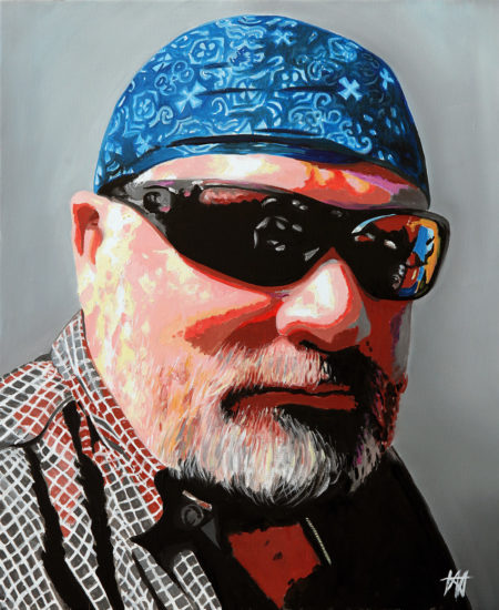 bandana, biker, galerie venturini, JJV, lunette de soleil, moto, Pop Art