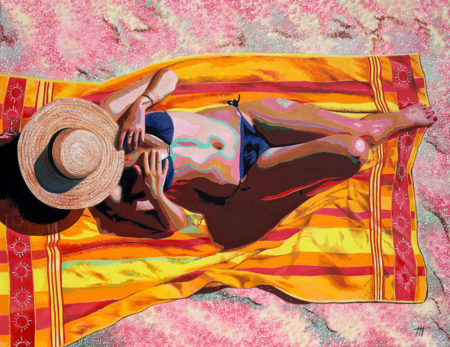 cannotier, Femme, galerie venturini, JJV, maillot de bain, Pop Art, serviette de plage
