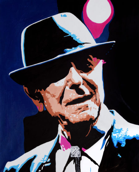 blues, chapeau, feutre, galerie venturini, JJV, léonard cohen, Pop Art