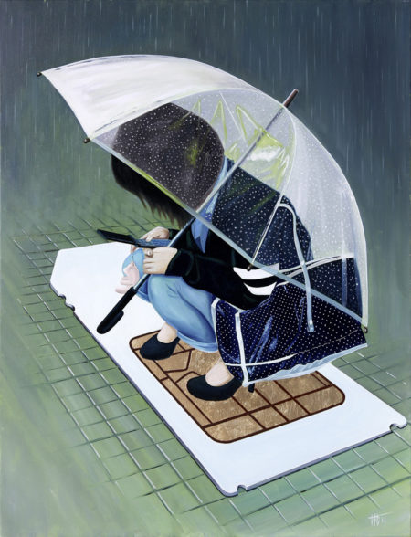 fillette, galerie venturini, génération SMS, JJV, Petite Poucette, puce, smartphone