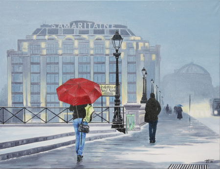 antibes, galerie venturini, immeubles, JJV, Juan les pins, luminaire, métro, neige, parapluie rouge, paris, phares, pont neuf, quais de seine, samaritaine, seine