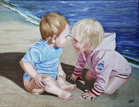 antibes, bisous, enfants, galerie venturini, JJV, Juan les pins, mer, métro, sable