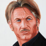 Tableau Portrait de Sean Penn - huile sur toile finition résine, créé par Jean-Jacques Venturini, artiste peintre à Antibes