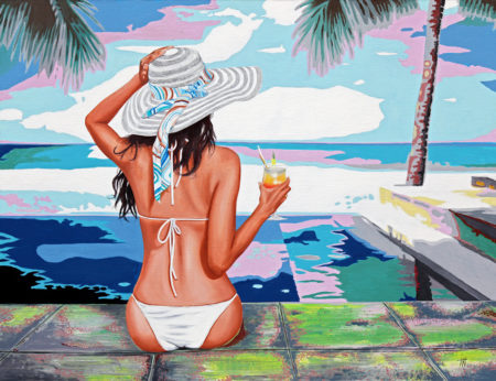 antibes, Bikini, chapeau, cockyail, feme, femmes, horizon, JJV, Juan les pins, mer, palmier, piscine, ruban, sable