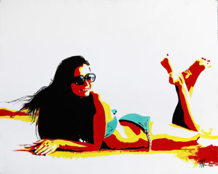 antibes, Bikini, Femme, galerie venturini, JJV, Juan les pins, plage, Pop Art