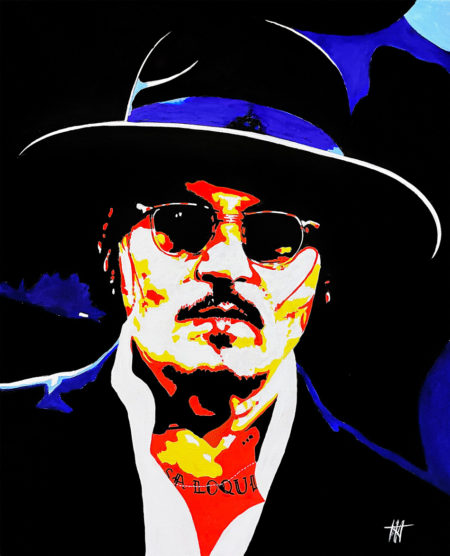 Portrait de Johnny Depp créé par Jean-Jacques Venturini Artiste Peintre à Antibes