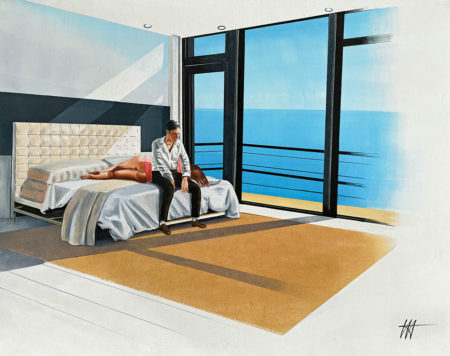 Tableau Hangover - huile sur toile de lin, créé par Jean-Jacques Venturini, artiste peintre à Antibes, French Riviera